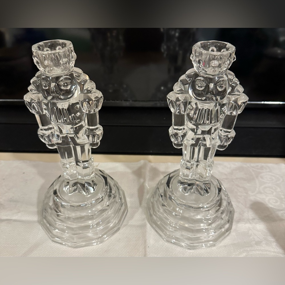 Crystal Nutcracker Candle Holders